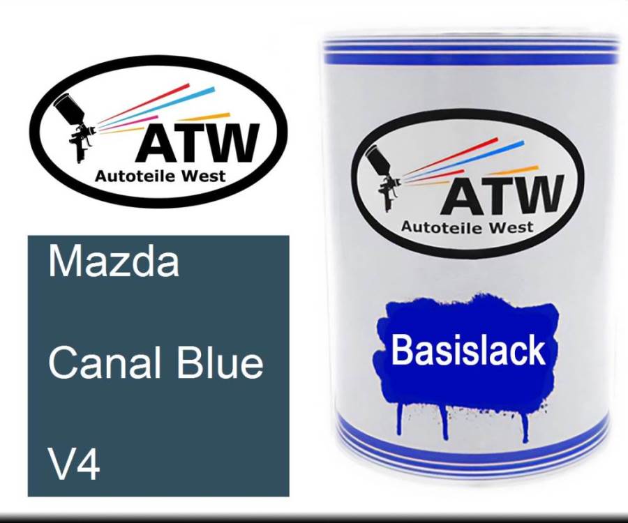 Mazda, Canal Blue, V4: 500ml Lackdose, von ATW Autoteile West.